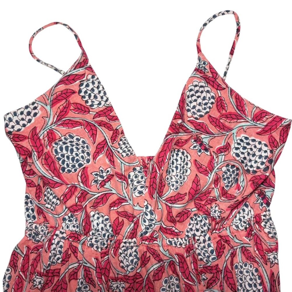 PERRY WALKER COLLECTIVE Annie Block Print Botanical Palm Beach Maxi Sundress - Picture 5 of 10